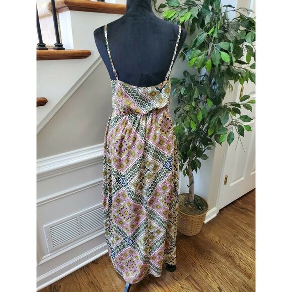 Runway Story Women's Multicolor Polyester Scoop Neck Strappy Long Maxi Dress M - Picture 7 of 10